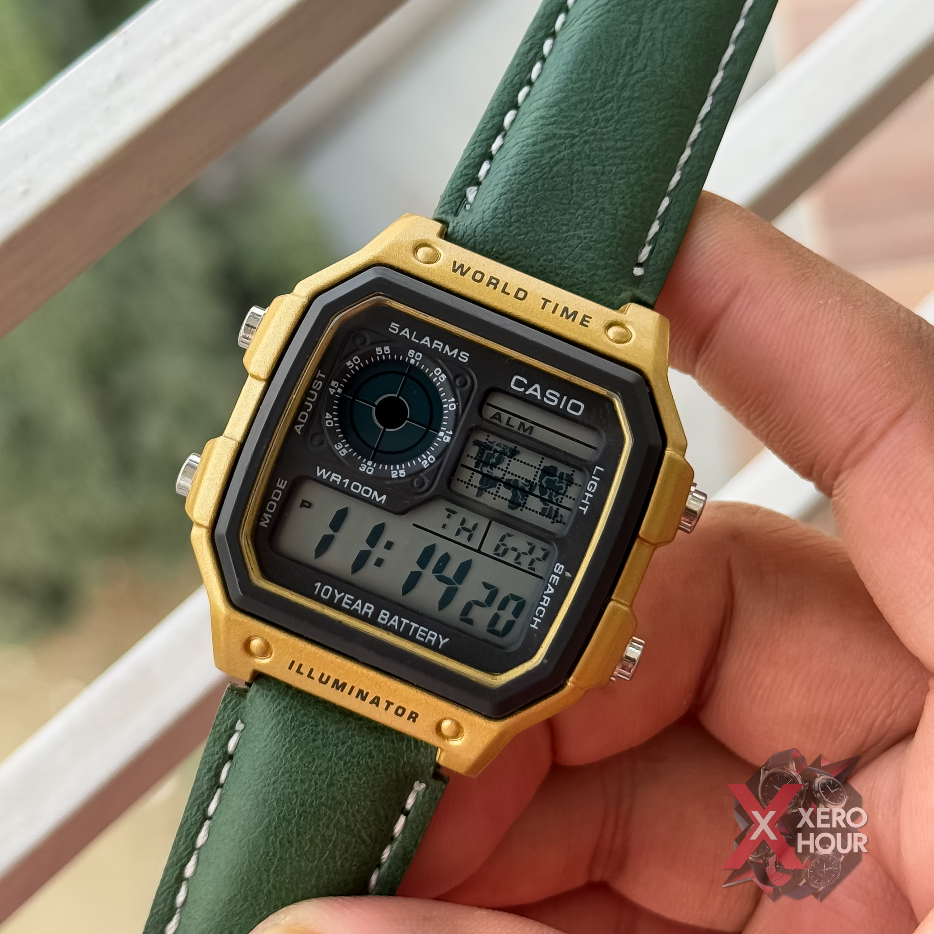 Casio AE 1200 | AA Grade | Green Leather belt_img_6