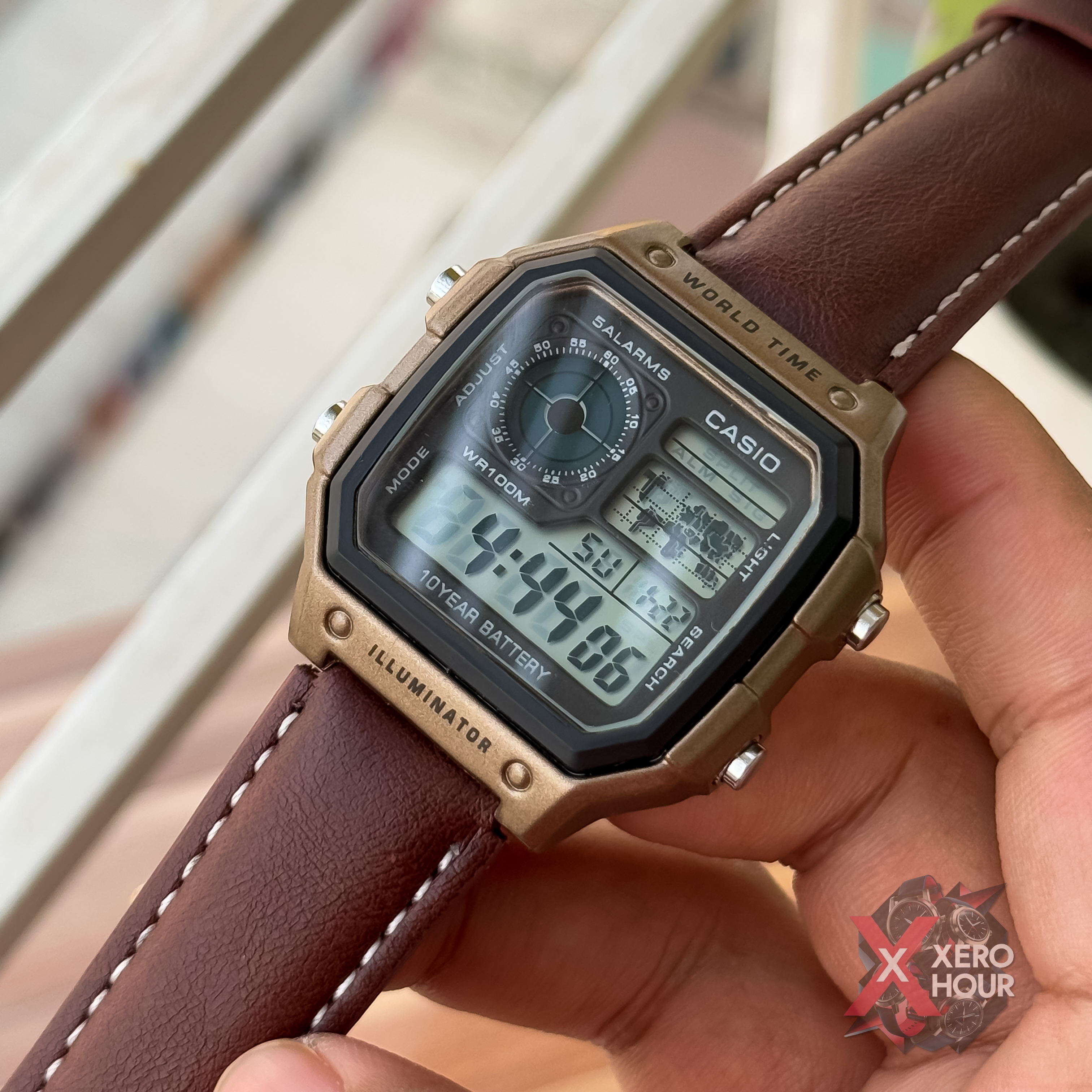 Casio AE 1200 | AA Grade | Dark Chocolate Leather belt