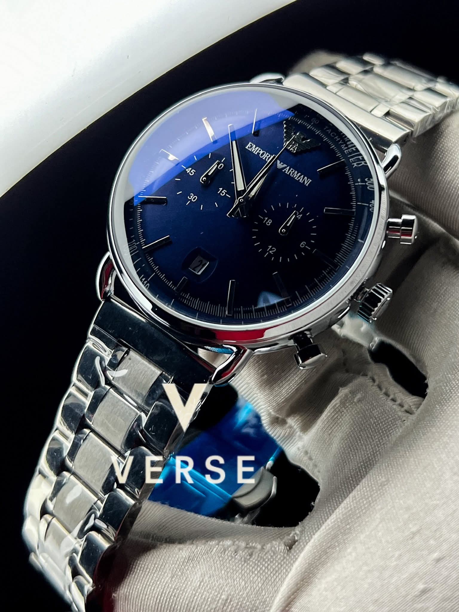 Armani Chain Oval simple blue dial