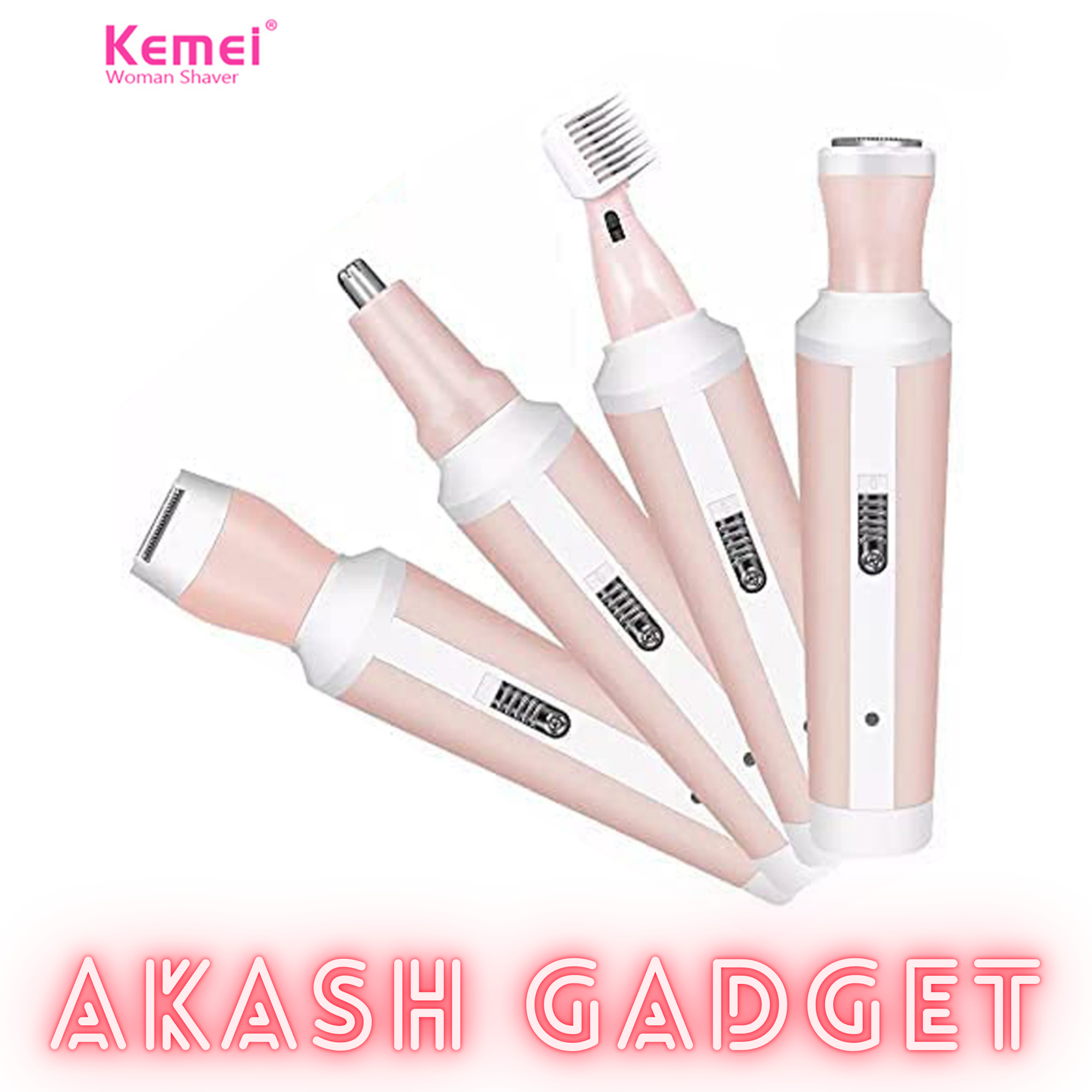 Kemei KM-3024 Multifunctional 4 in 1 Face, Eyebrow, Nose, & Lady Shaver for Women_img_3