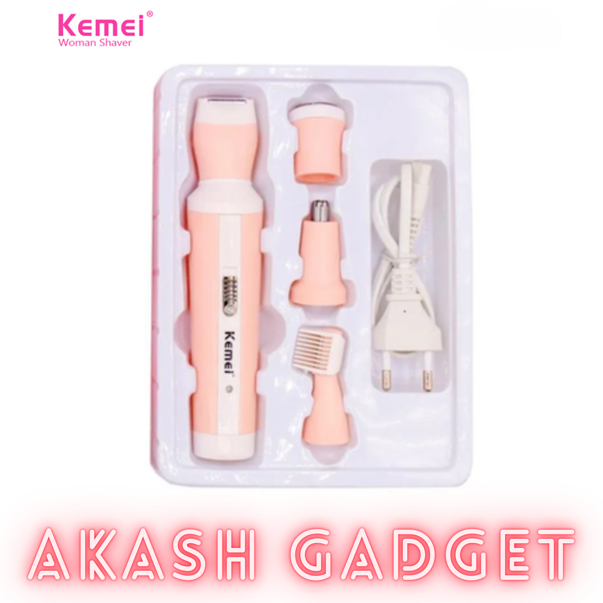 Kemei KM-3024 Multifunctional 4 in 1 Face, Eyebrow, Nose, & Lady Shaver for Women_img_11