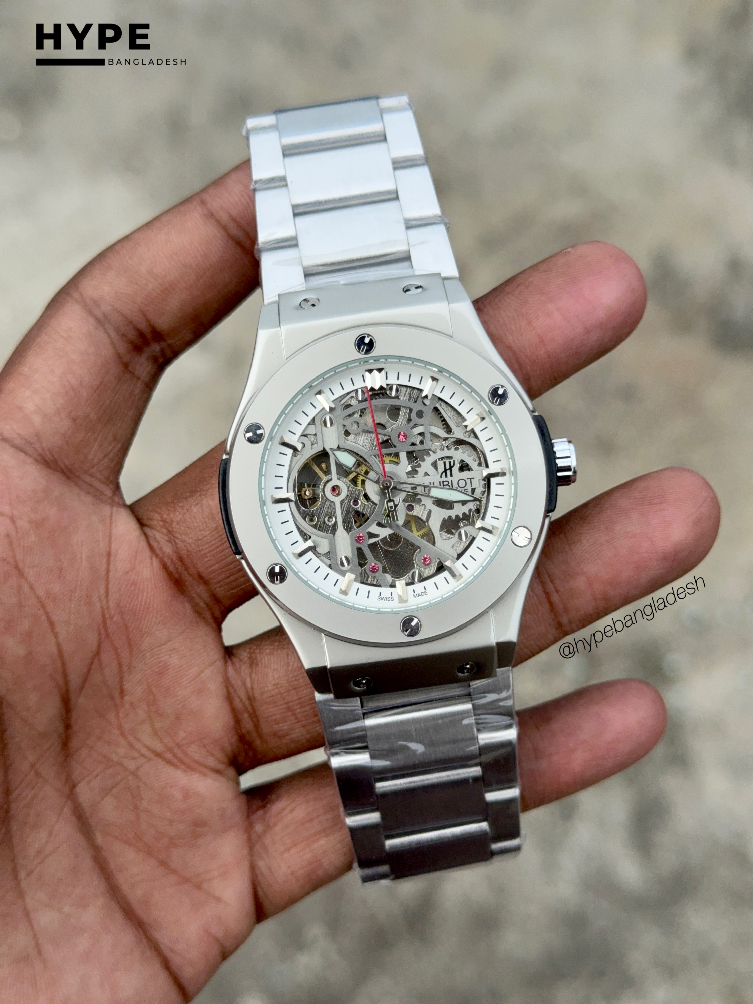 Hublot Skeleton Dial Automatic Watch (Chain)_img_7
