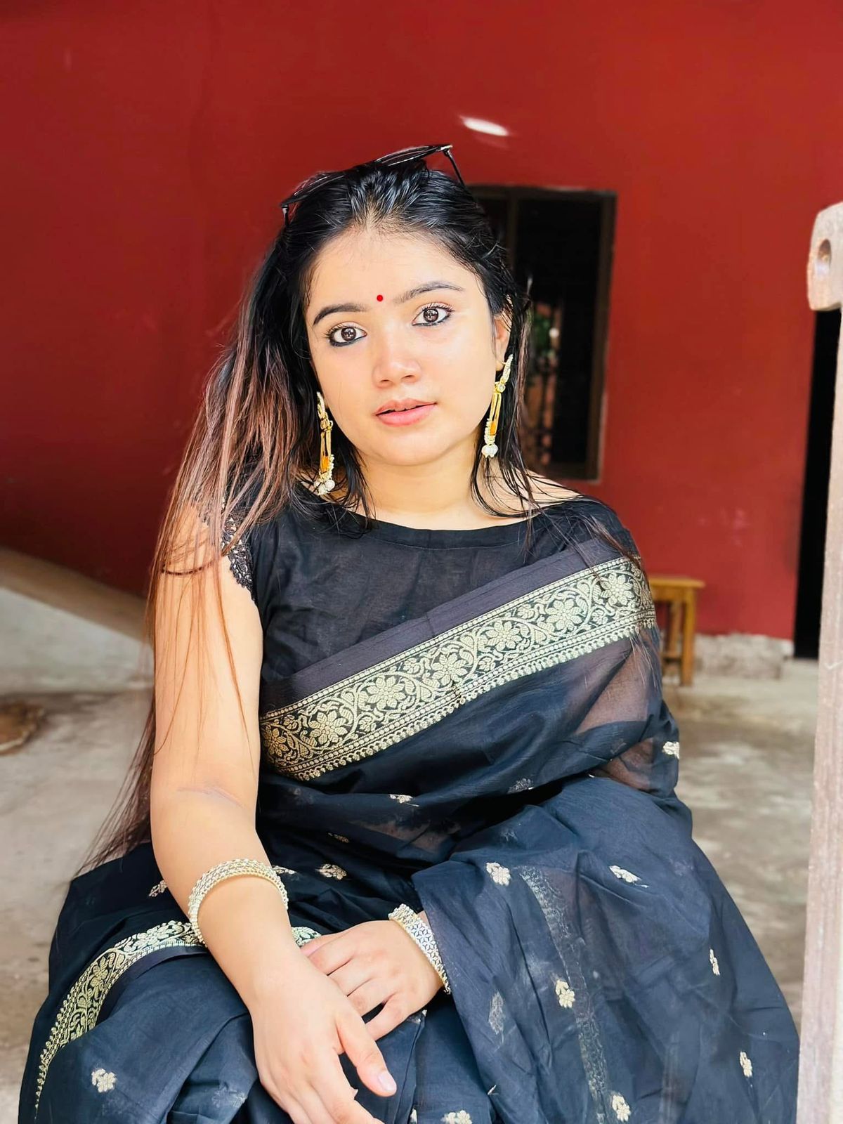 Handloom black golden par saree_img_1