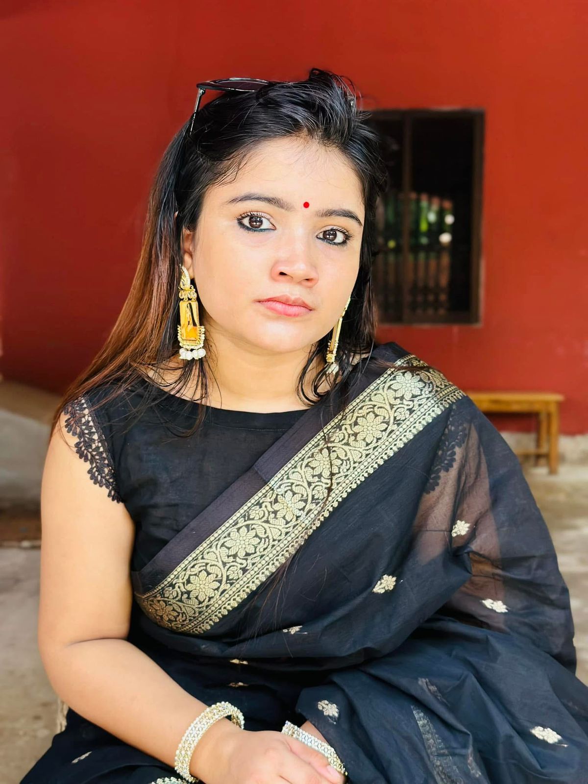 Handloom black golden par saree_img_6