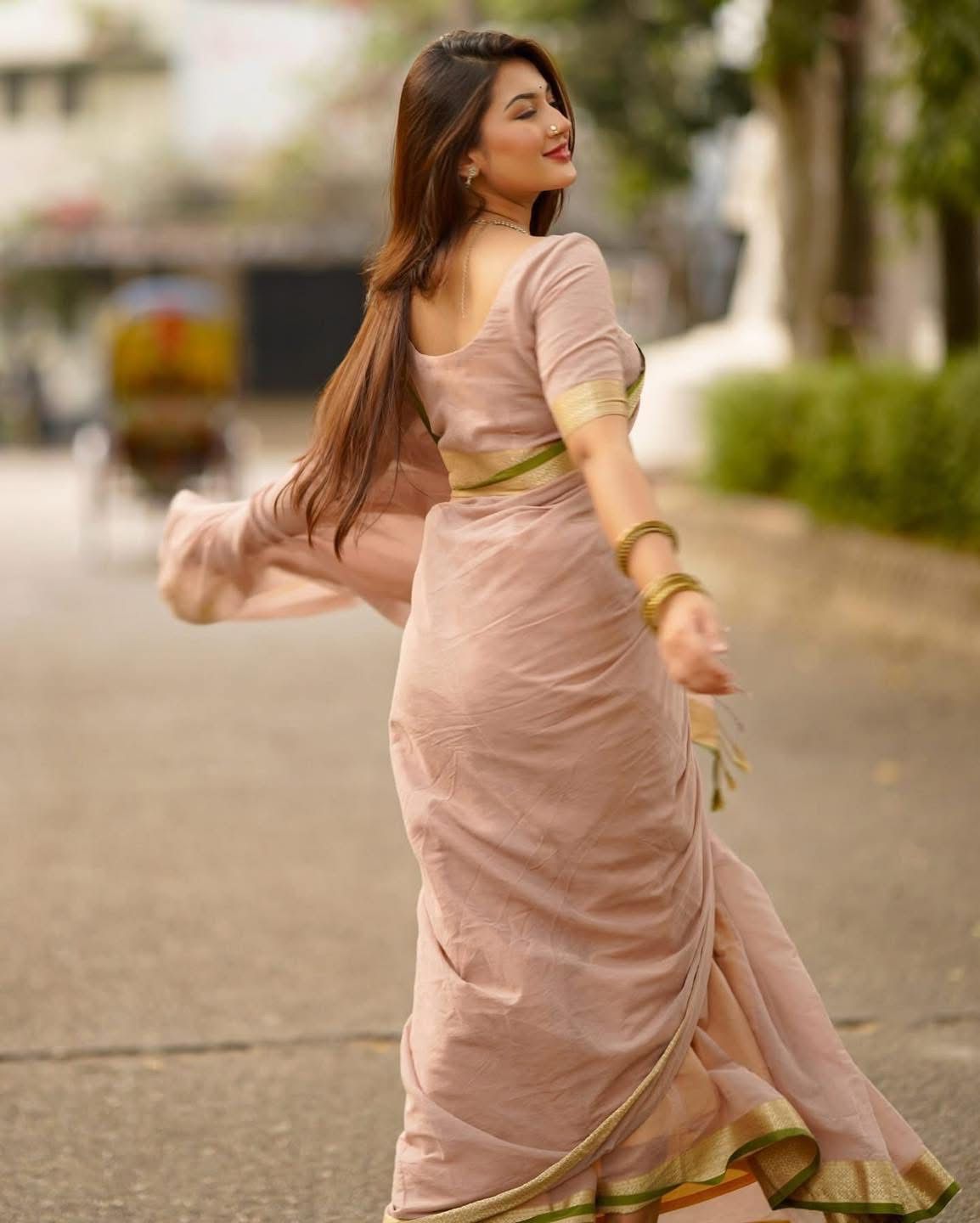 Handloom khaki saree_img_1