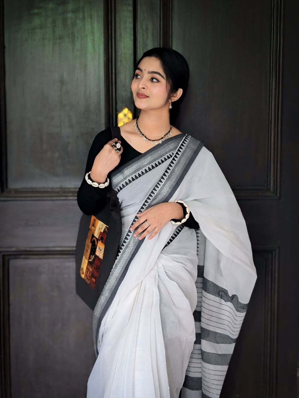 Handloom white black par Anarakali_img_3