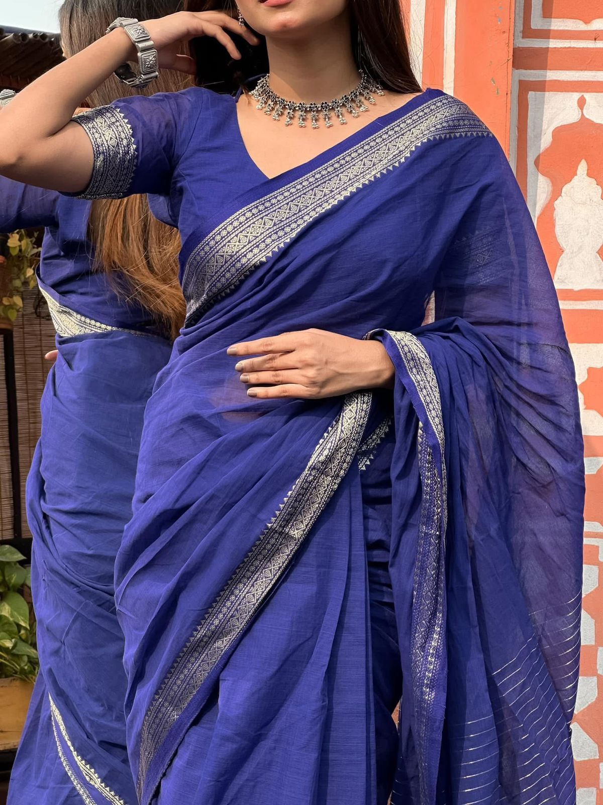 Handloom blue saree