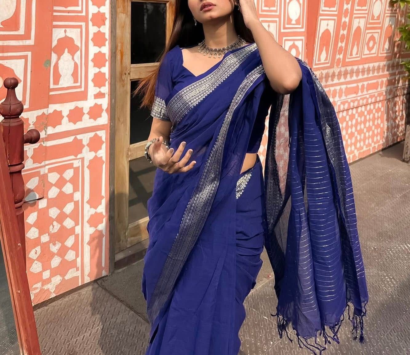 Handloom blue saree_img_3