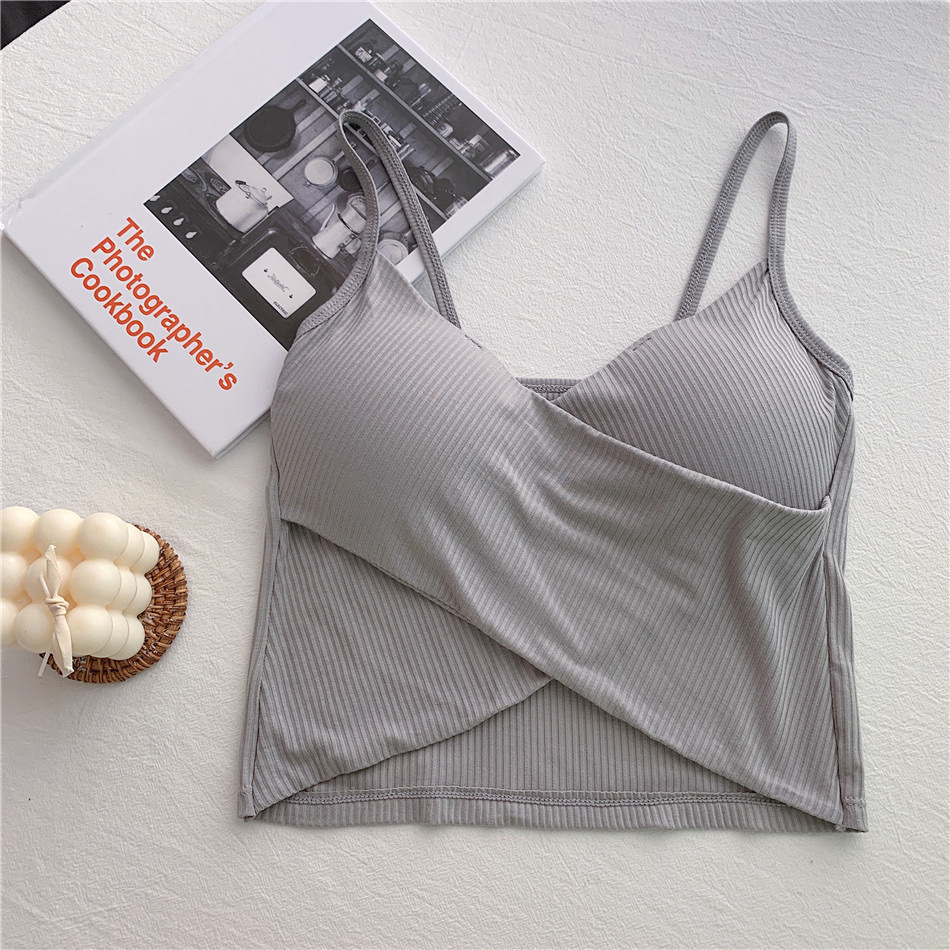 Trendy cotton cross-back bralette sports vest, versatile and suitable as an outer layer or base layer for women._img_4