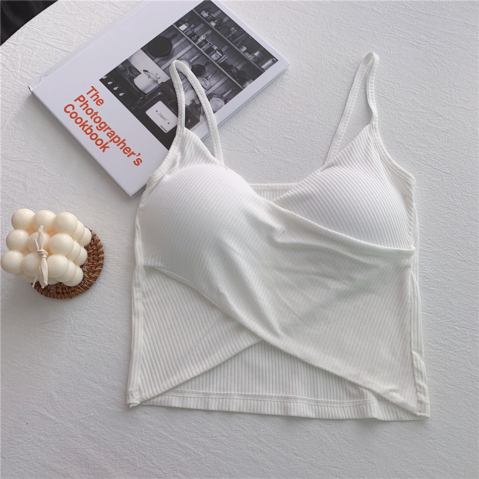 Trendy cotton cross-back bralette sports vest, versatile and suitable as an outer layer or base layer for women._img_7