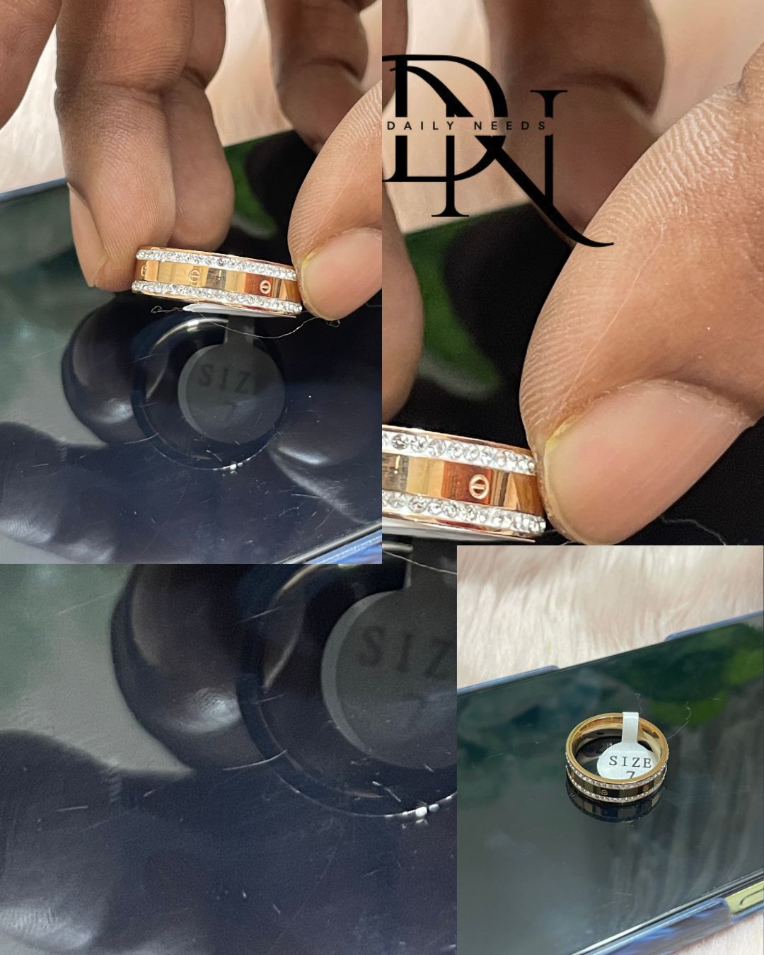 Fashion Trend Titanium Steel Rings for Women | Mixed Rose Gold Color-Preserving Rings_img_10