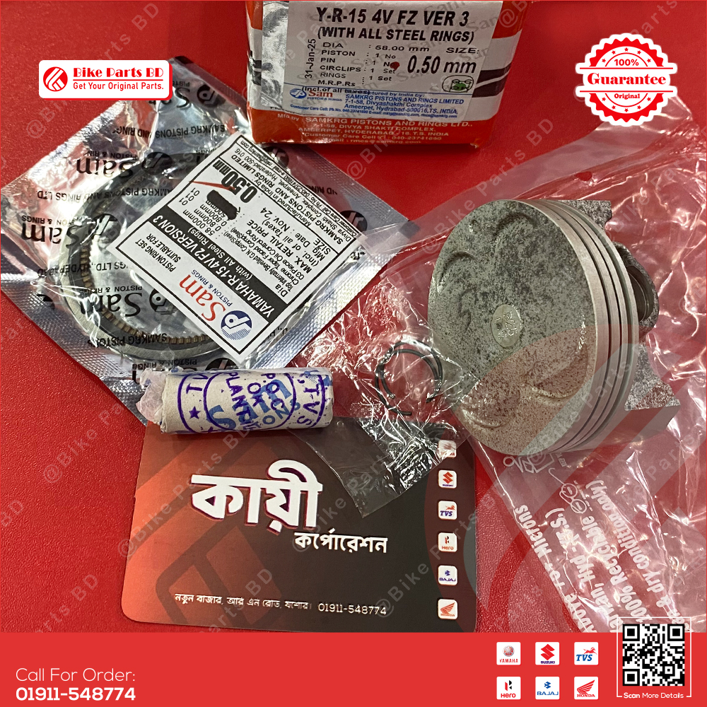 Ring Piston Set (0.50 MM O-S) forYamaha R15 V3, R15 V4, R15M, MT15 V1, MT15 V2, bike._img_0