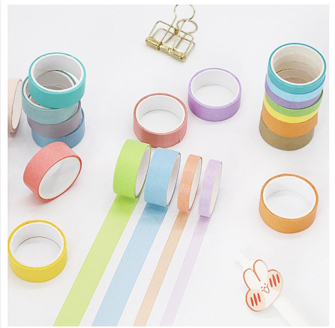 Wheat youth macaroon and paper tape solid color DIY decorative stickers_img_0
