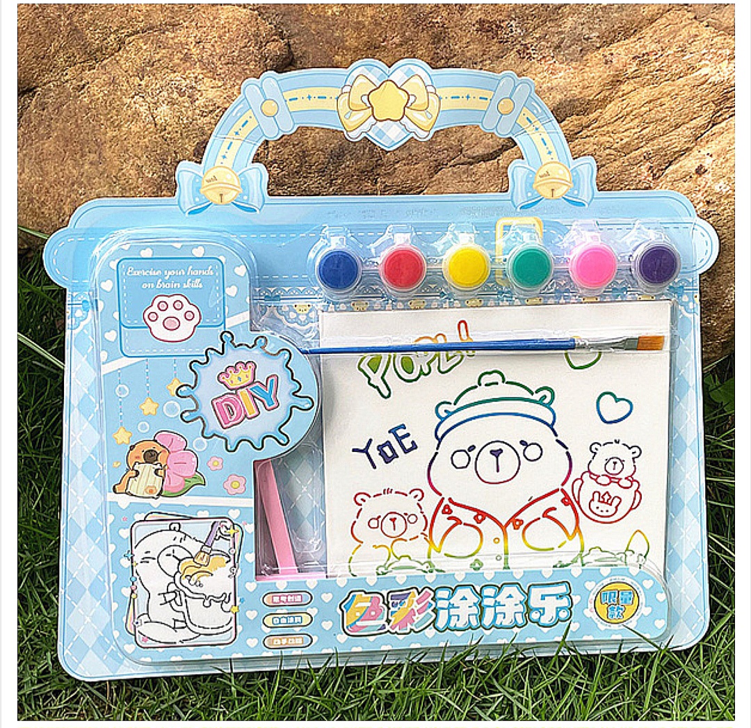 Children's Day Gift Creative Handmade Cartoon Shape DIY Watercolor Painting Set Children's Cute Fun Filling Coloring Gift Box_img_2