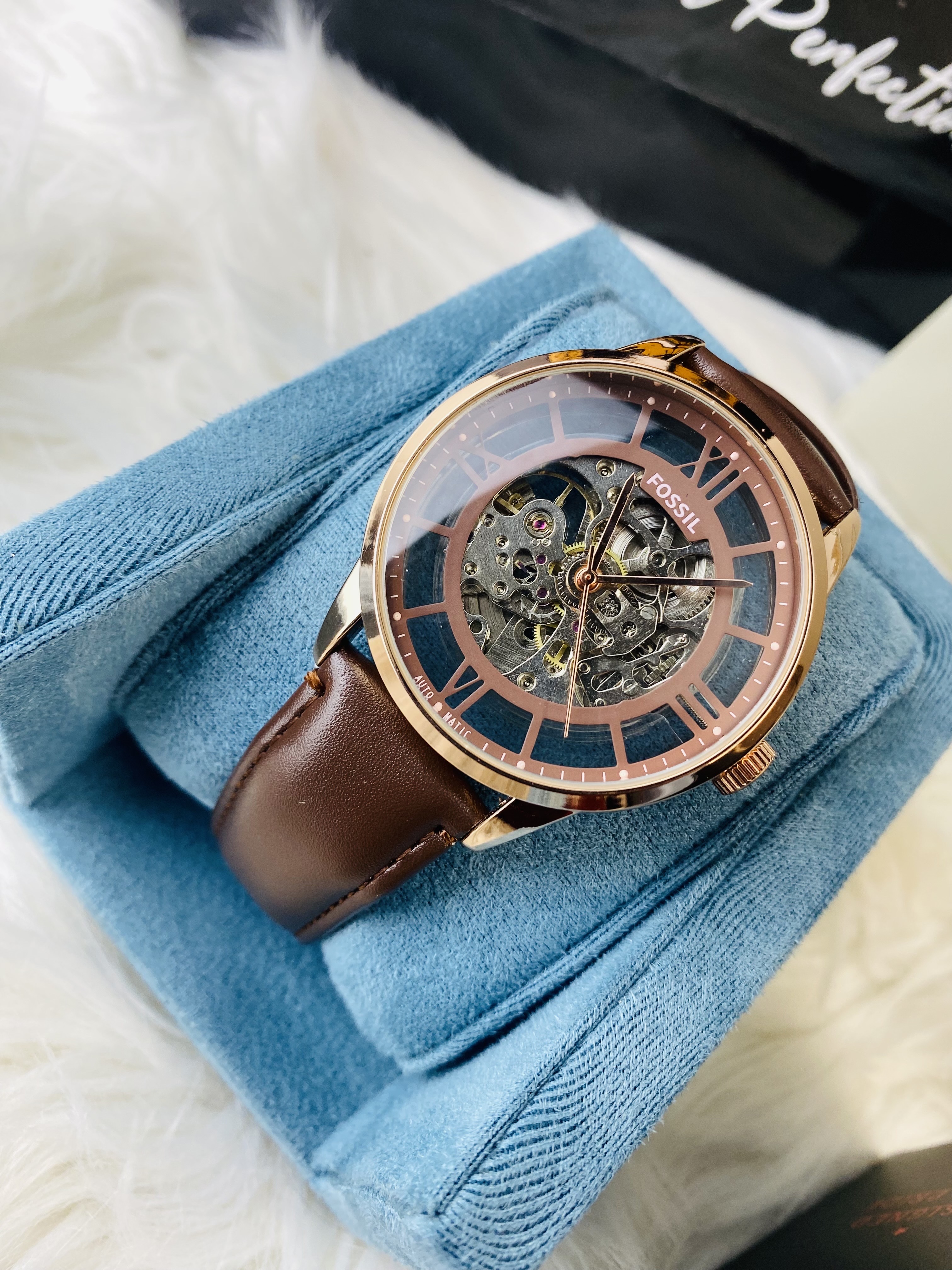 Fossil Dark Brown Dial Rose Men_img_1