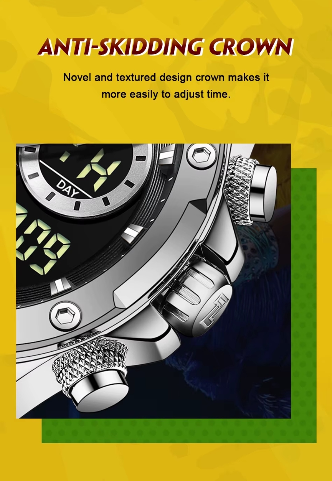 Naviforce 9208 Two Time Gents Belt Watch- Black Dial- Silver Bezel- Black Belt- TF Code NF884BM_img_9