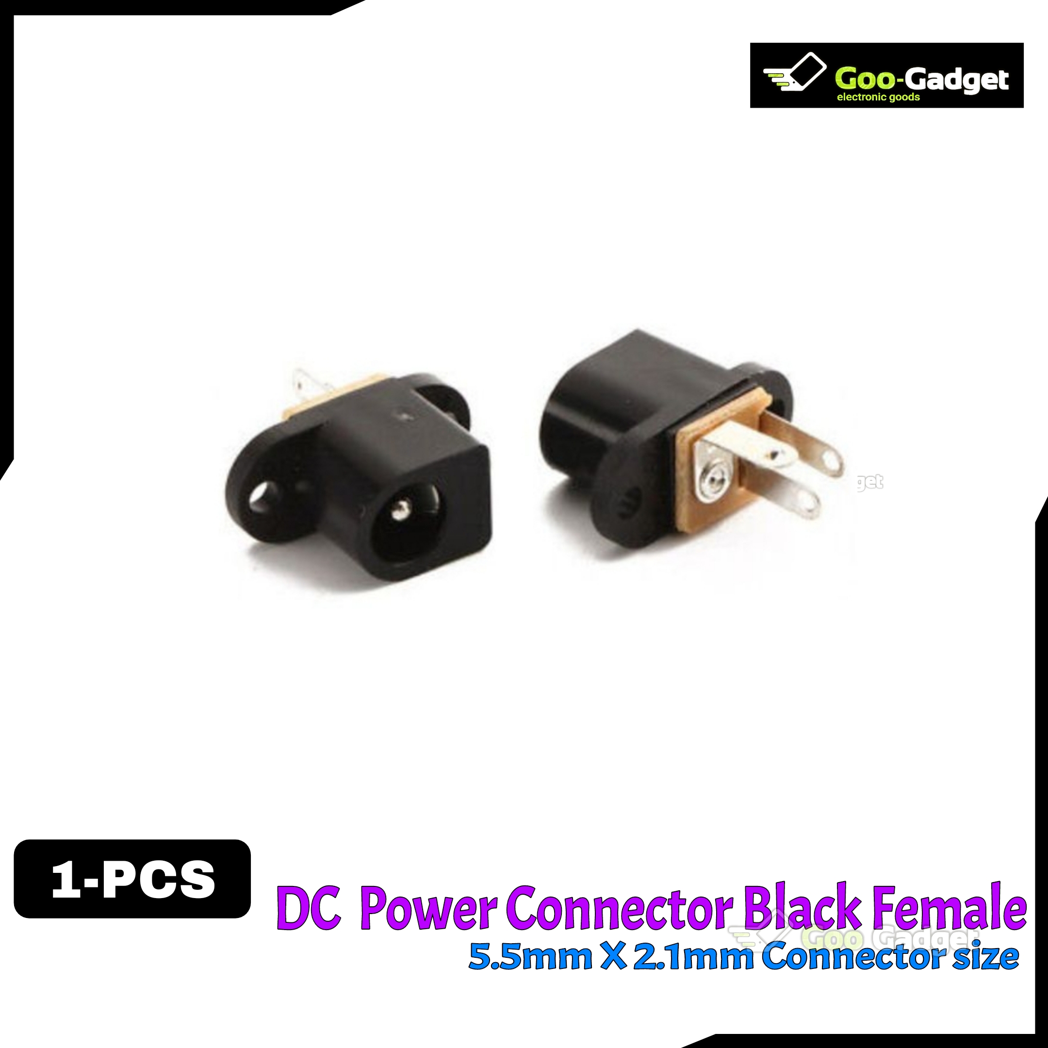 DC Power Jack Female Socket Panel Mount with 2-Pin Hole