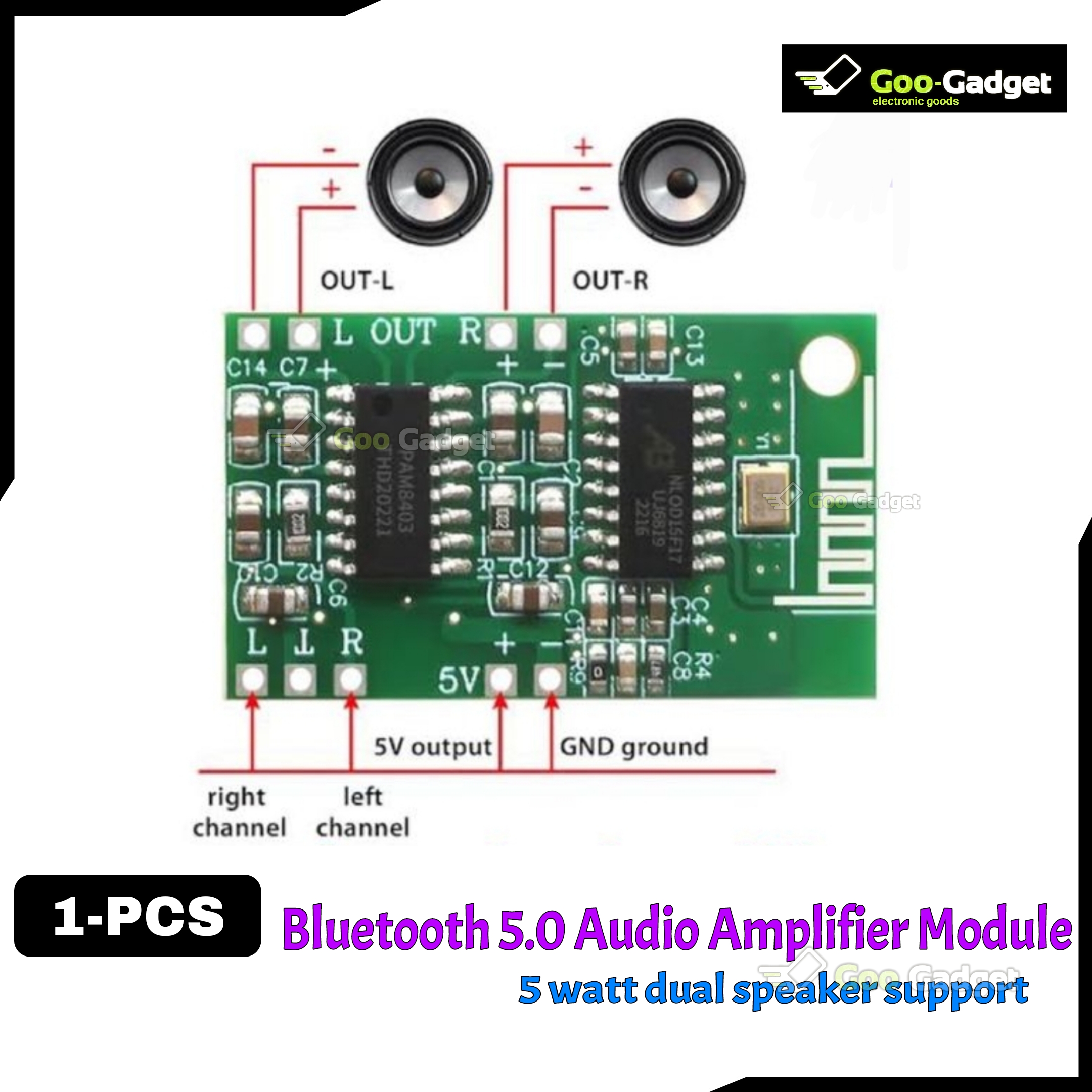 CA-8469 Bluetooth 5.0 Audio Amplifier Module | Wireless Hi-Fi Sound Amplifier