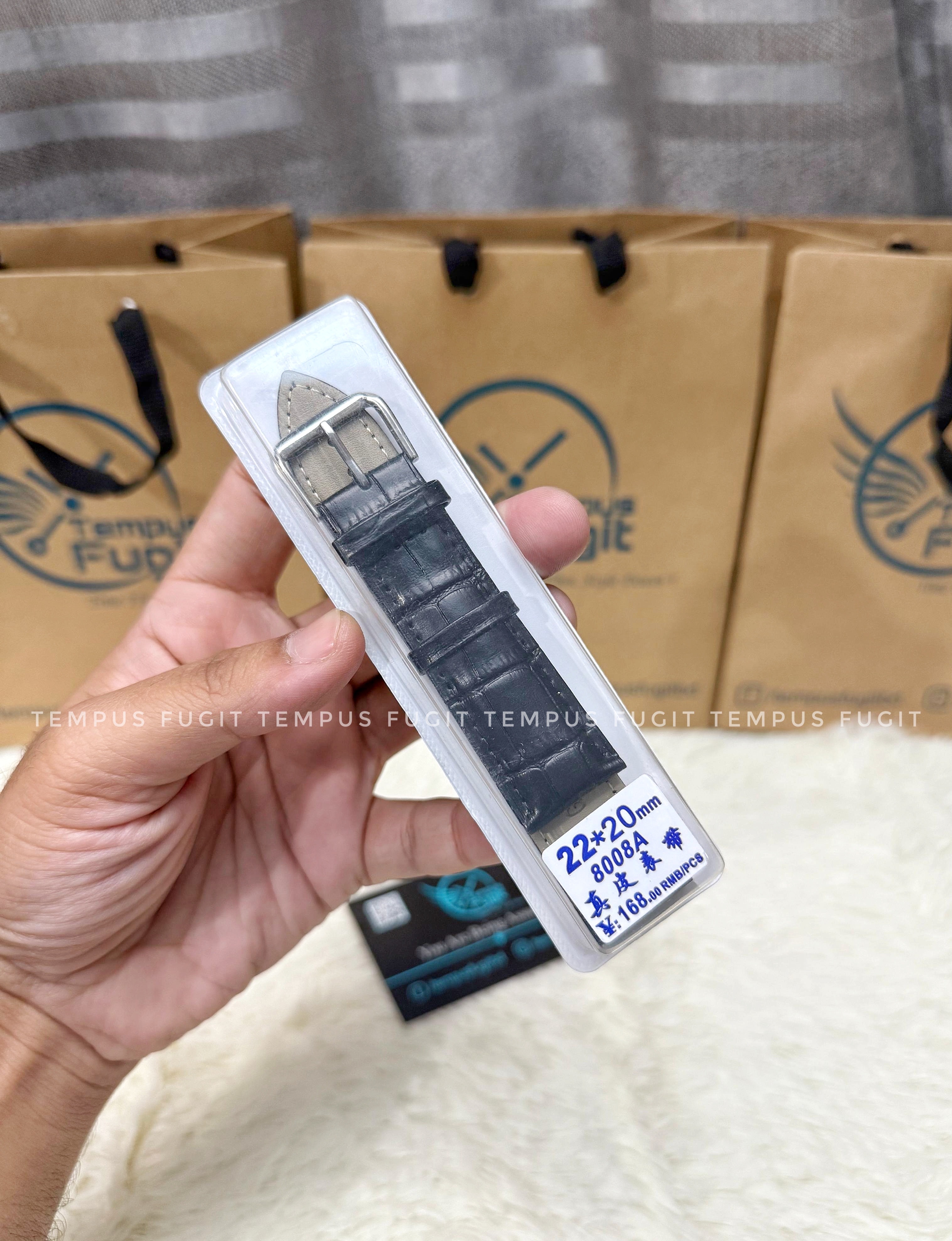 Gents 22 mm Structured Black Colored Watch Belt_img_0