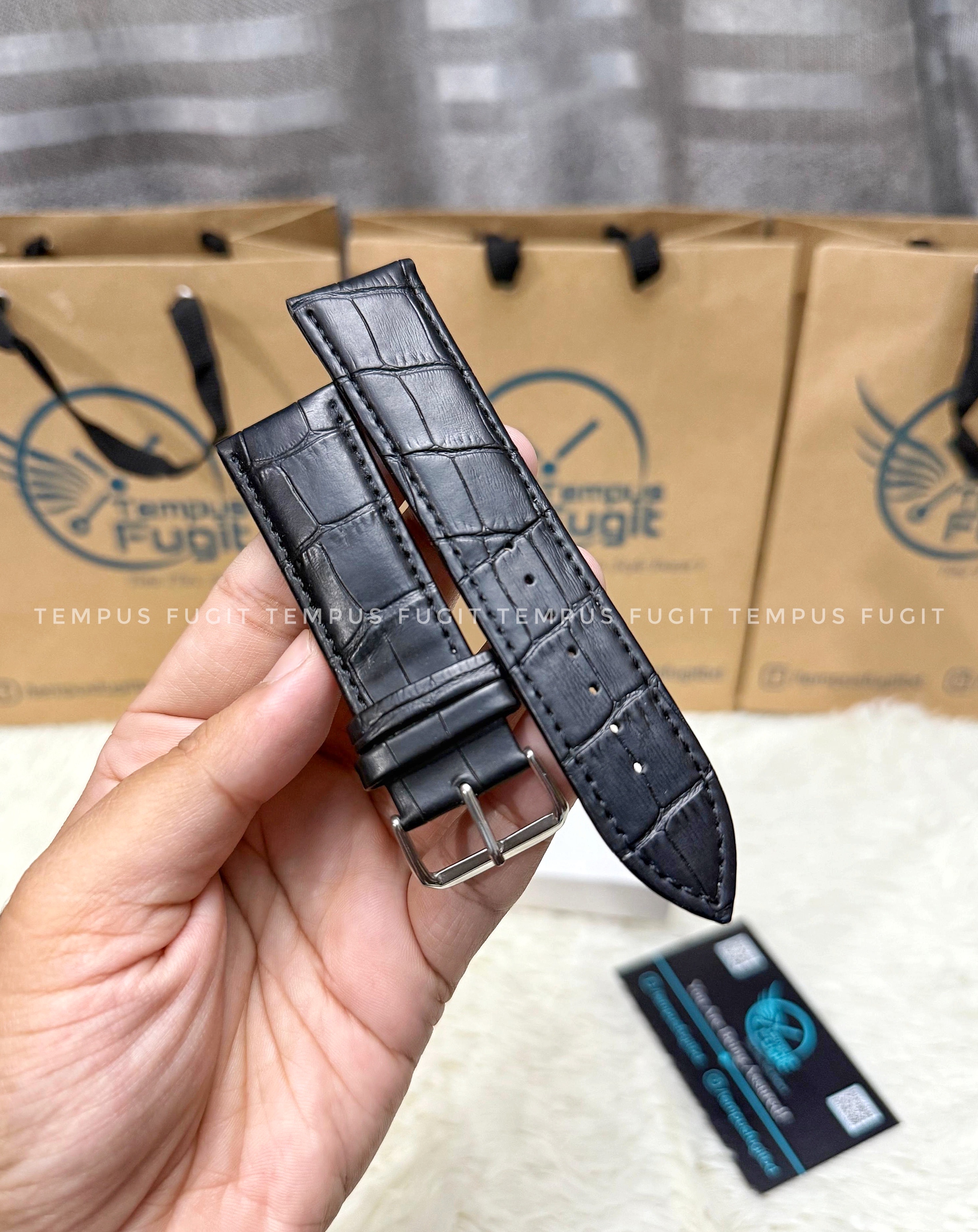 Gents 24 mm Structured Black Colored Watch Belt_img_0