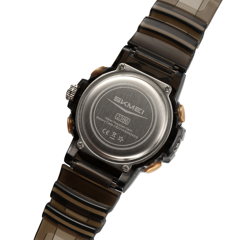 SKMEI 2386 Analogue+Digital Silicone Strap Sports Watch- Black Dial with Blue Markings- Black Bezel- Black Strap- TF Code SK966DB_img_6