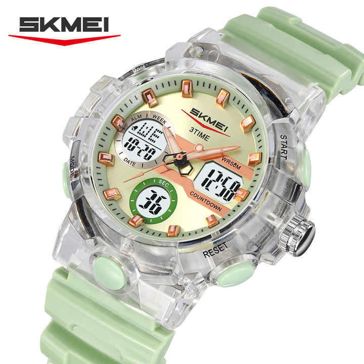 SKMEI 2386 Analogue+Digital Silicone Sports Watch- Paste Dial- Transparent Bezel- Paste Strap- TF Code SK967DB_img_1