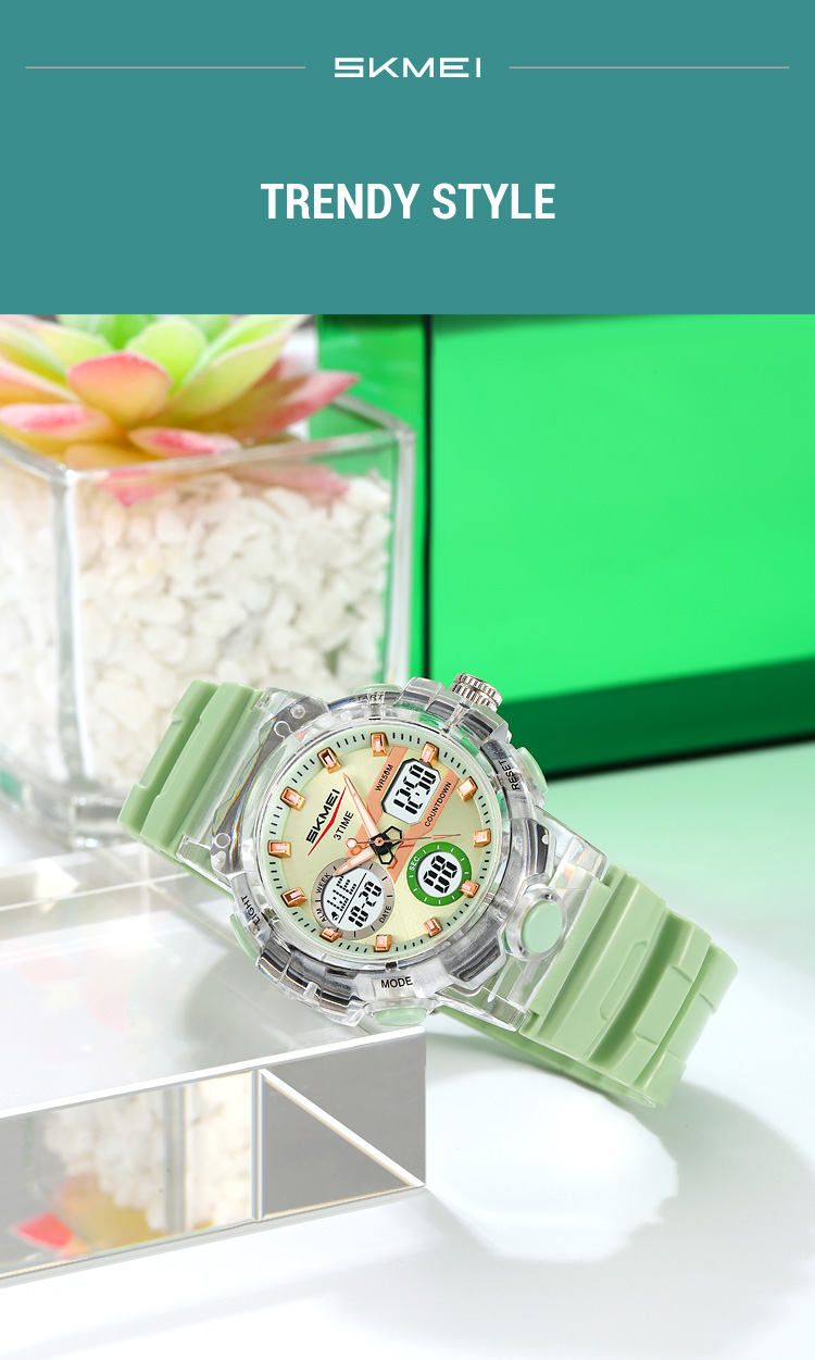 SKMEI 2386 Analogue+Digital Silicone Sports Watch- Paste Dial- Transparent Bezel- Paste Strap- TF Code SK967DB_img_3