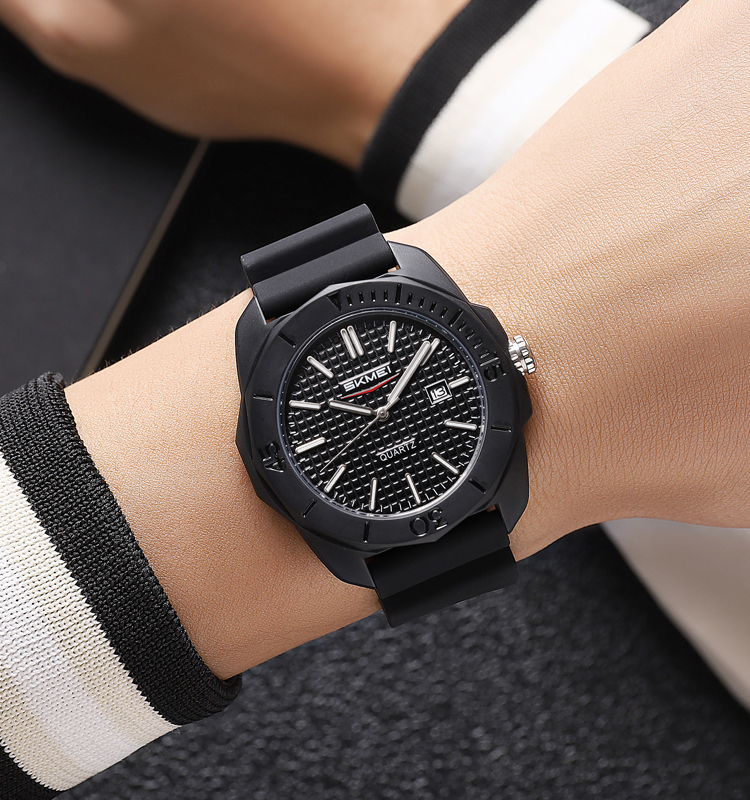 SKMEI 2393 Analogue Silicone Sports Watch- Black (Patterned) Dial- Black Bezel- Black Strap- TF Code SK965BM_img_2