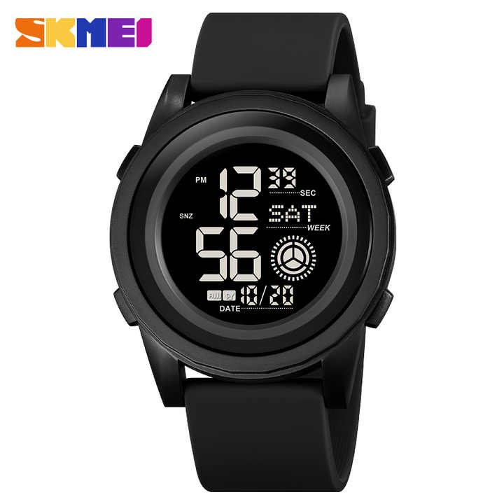 SKMEI 2082 Digital Silicone Sports Watch- Black Dial- Black Bezel- Black Strap- TF Code SK964DB_img_0