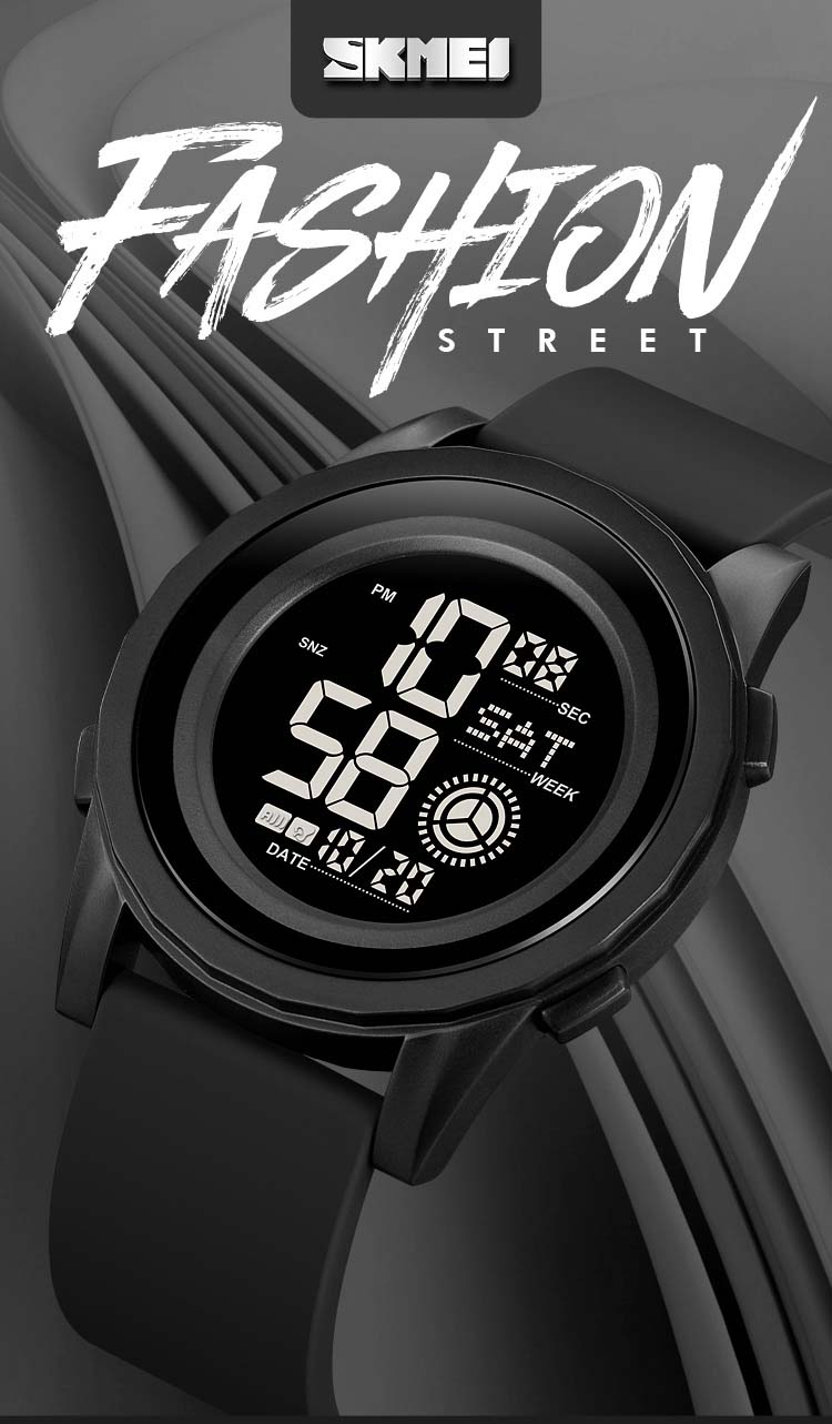 SKMEI 2082 Digital Silicone Sports Watch- Black Dial- Black Bezel- Black Strap- TF Code SK964DB_img_1