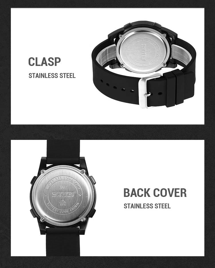 SKMEI 2082 Digital Silicone Sports Watch- Black Dial- Black Bezel- Black Strap- TF Code SK964DB_img_5