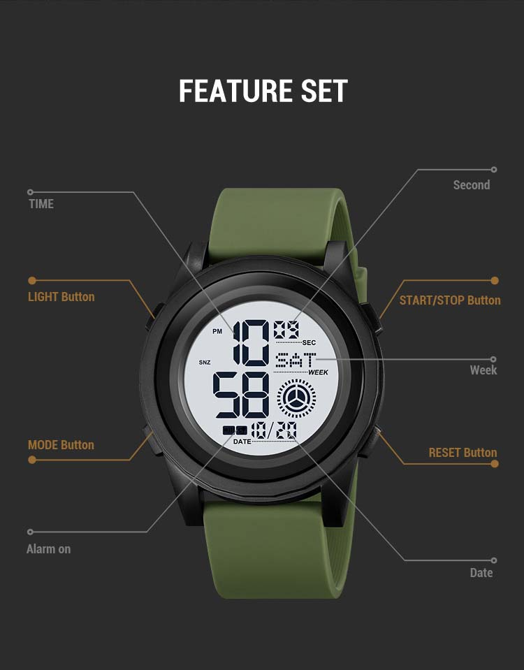 SKMEI 2082 Digital Silicone Sports Watch- Black Dial- Black Bezel- Black Strap- TF Code SK964DB_img_7
