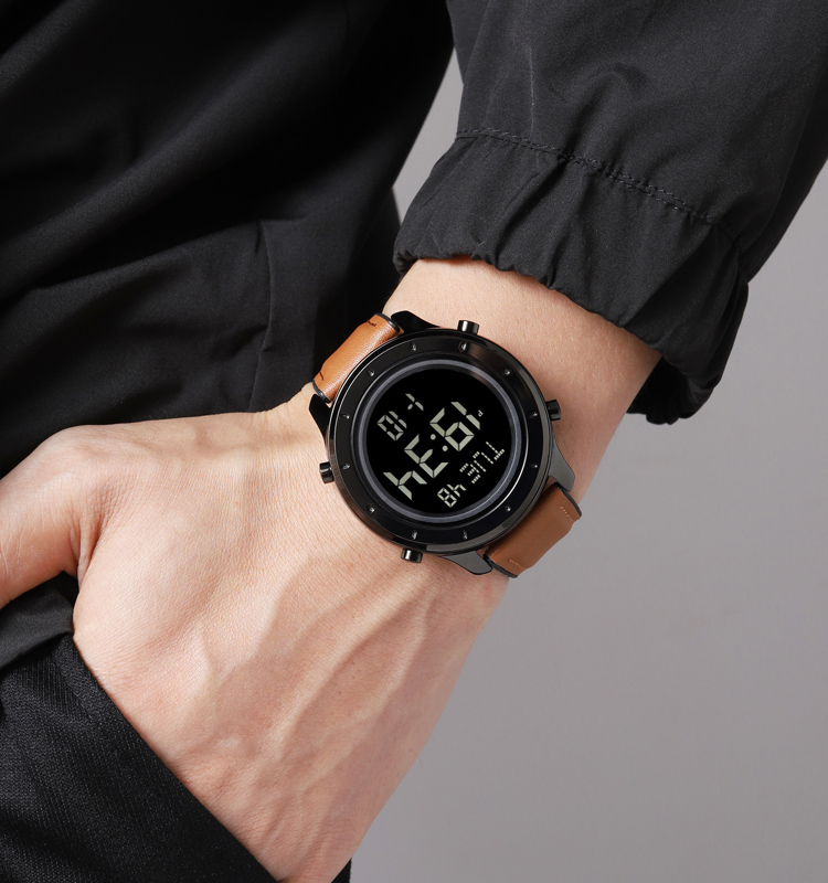 SKMEI 1864 Digital Watch- Black Dial- Black Bezel- Brown Strap- TF Code SK963DB_img_2