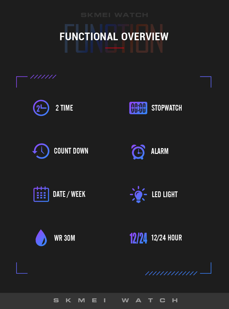 SKMEI 1864 Digital Watch- Black Dial- Black Bezel- Brown Strap- TF Code SK963DB_img_3