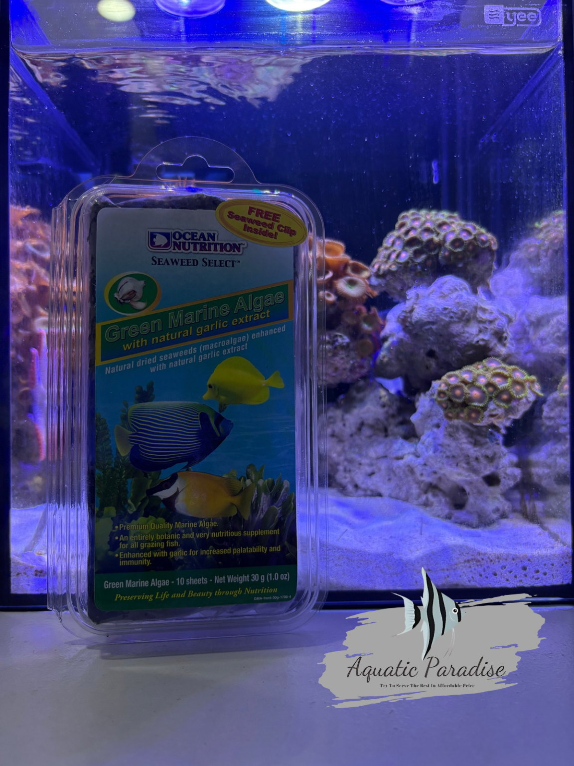 Seaweed Selects – Green Marine Algae-30g (with feeing clip)