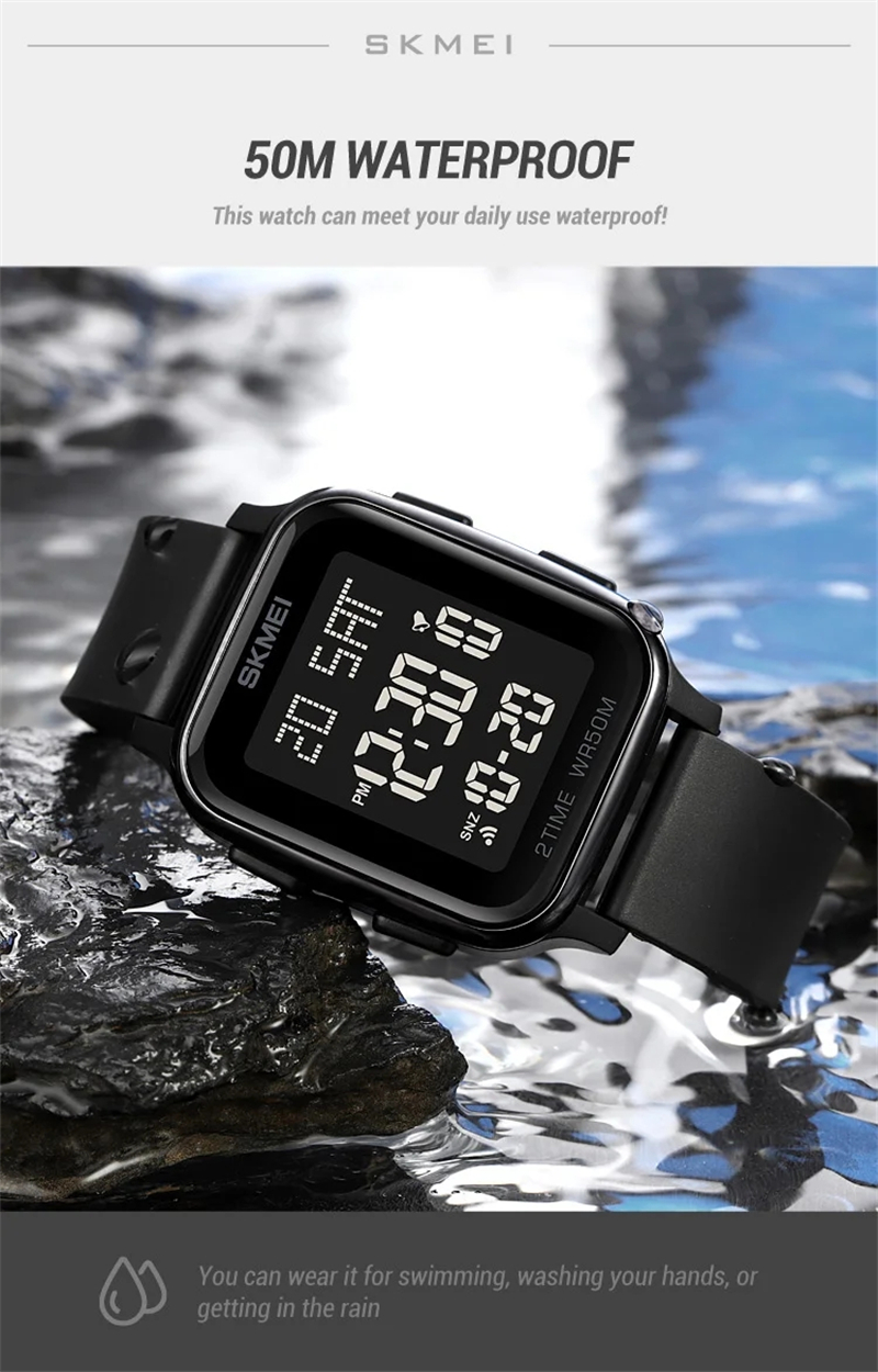 SKMEI 1858 Digital Watch- Black Dial- Black Bezel- Black Strap- TF Code SK960DB_img_3