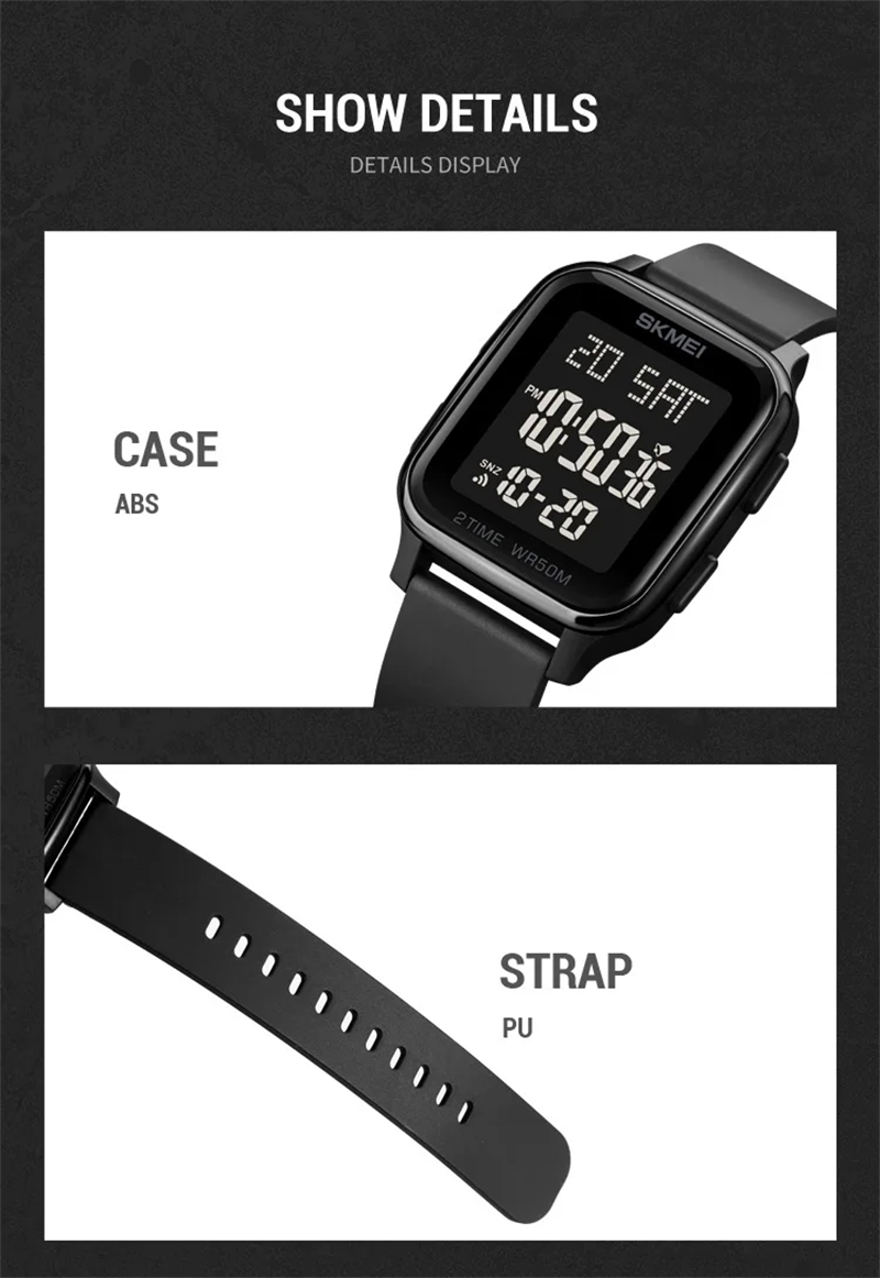 SKMEI 1858 Digital Watch- Black Dial- Black Bezel- Black Strap- TF Code SK960DB_img_6