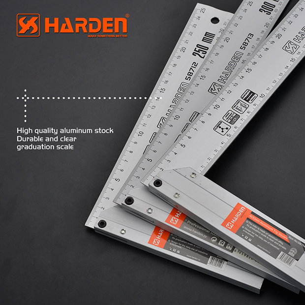 HARDEN Aluminum Try Square Matam ( 10" | 12" ), Measuring Tools, Professional Quality; 580712 | 580713_img_1