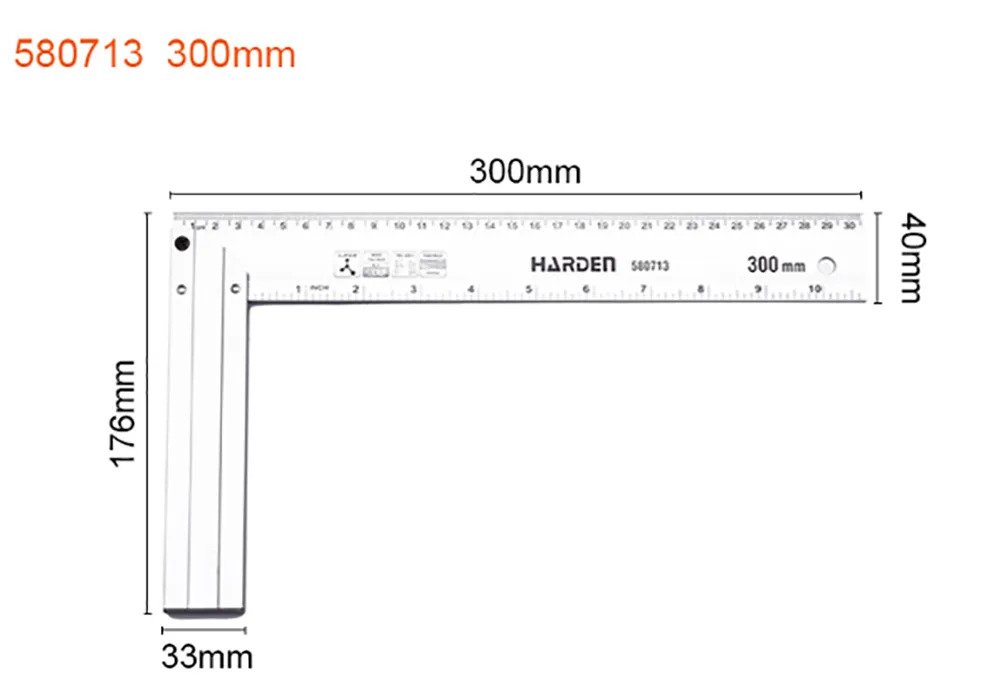 HARDEN Aluminum Try Square Matam ( 10" | 12" ), Measuring Tools, Professional Quality; 580712 | 580713_img_5