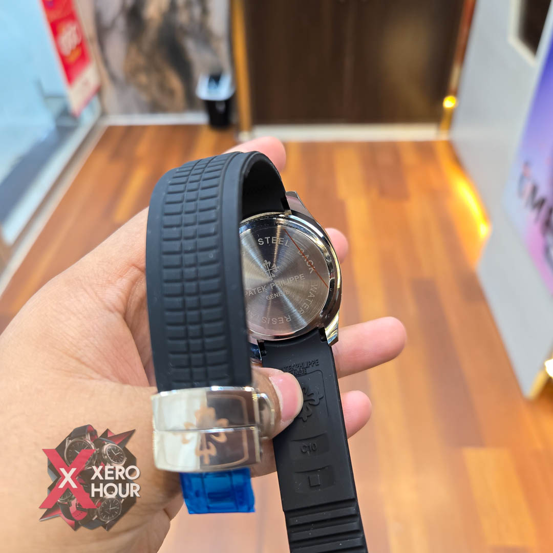 Patek philippe Aquanaut | Silicon Strap | AA Grade | Black Silicon Black dial_img_3