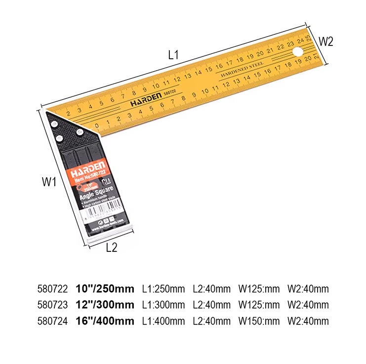 HARDEN Angle Square ( 10" | 12" | 16" ), Matam, Measuring Tools, Professional Quality; 580722 | 570723 | 570723_img_1