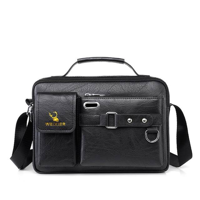 Luxury Brand Mens Leather Bags Messenger Bag Briefcase Satchel Shoulder Handbag CrossBody Bag For Work Business (CHINA)_img_0