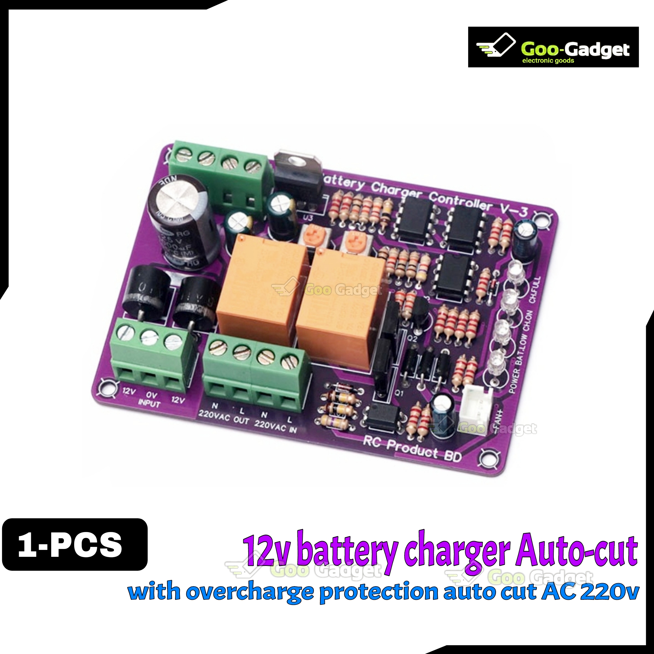 12V Battery Charger with Overcharge Protection | Auto Cut-Off | AC 220V