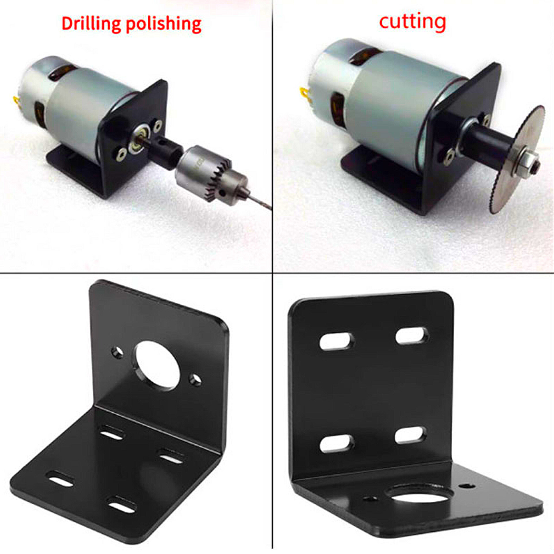 L Type Motor Bracket for 775 DC Motor – Heavy Duty Steel Mounting Clamp_img_3
