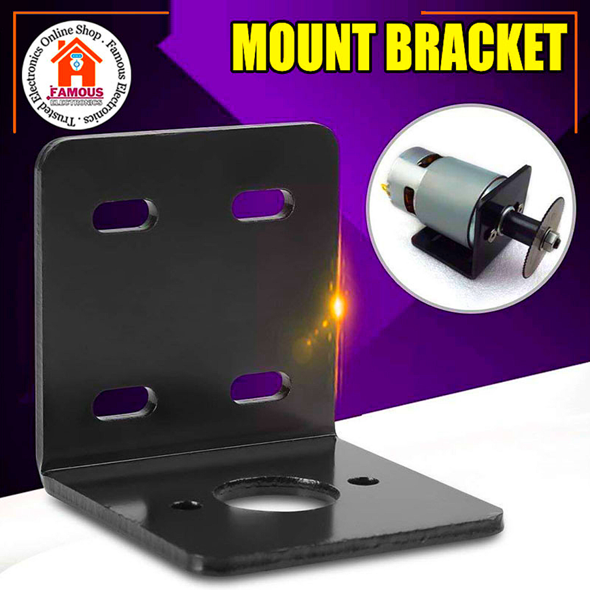 L Type Motor Bracket for 775 DC Motor – Heavy Duty Steel Mounting Clamp_img_1