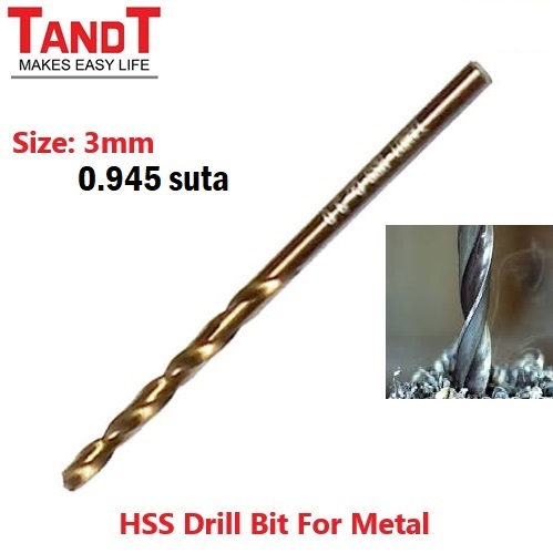 TANDT HSS Drill Bit Set – High-Speed Steel Metal Drilling Sizes: 3mm | 4mm | 5mm | 6mm | 7mm | 8mm | 10mm | 12mm_img_1
