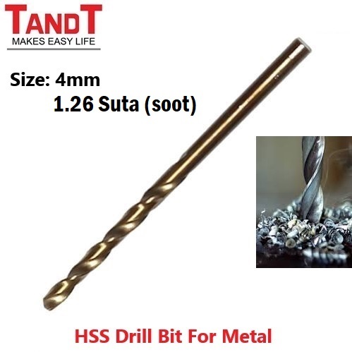TANDT HSS Drill Bit Set – High-Speed Steel Metal Drilling Sizes: 3mm | 4mm | 5mm | 6mm | 7mm | 8mm | 10mm | 12mm