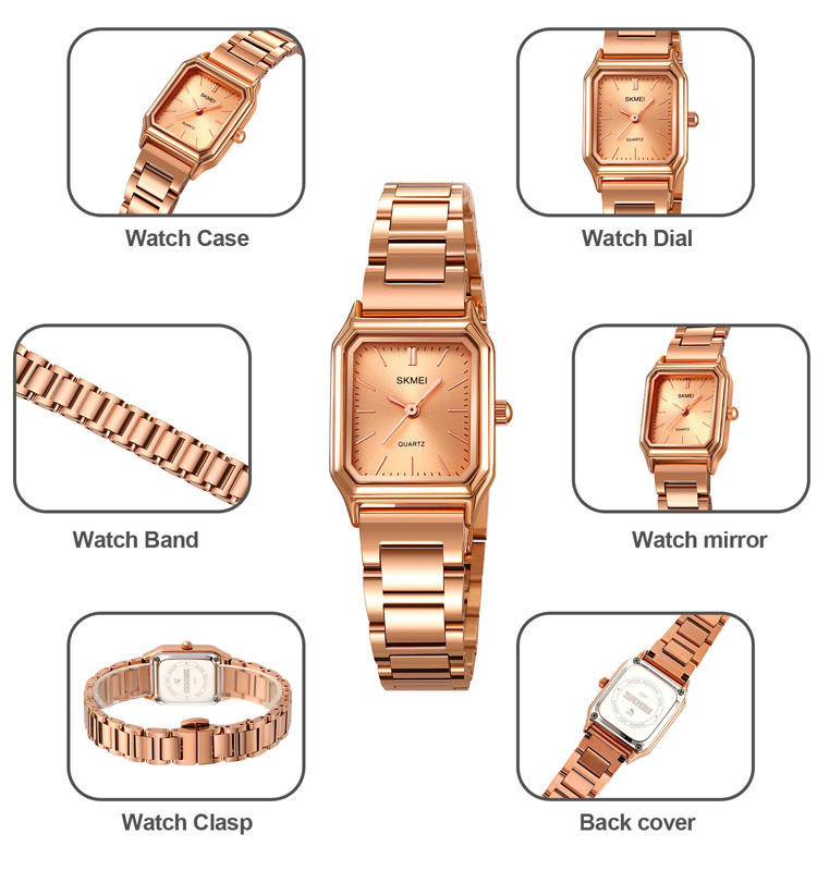 SKMEI 2237 Ladies Chain Watch - Rose Golden Dial- Rose Golden Bezel- Rose Golden Chain- TF Code SK955CF_img_3