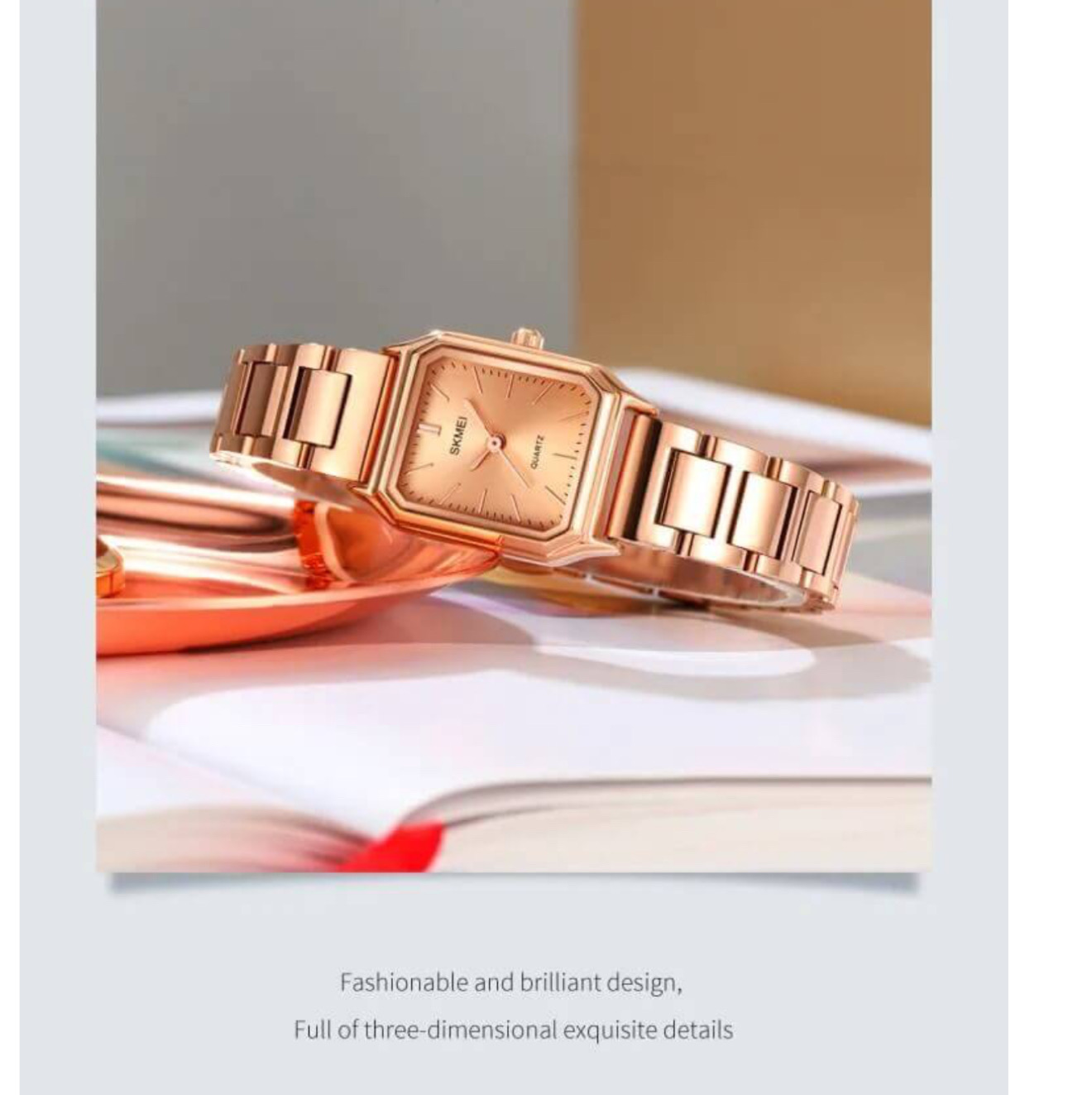 SKMEI 2237 Ladies Chain Watch - Rose Golden Dial- Rose Golden Bezel- Rose Golden Chain- TF Code SK955CF_img_4