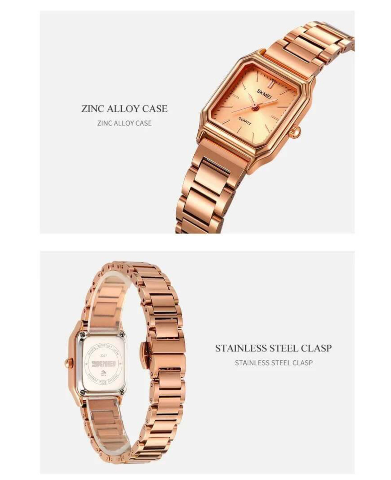 SKMEI 2237 Ladies Chain Watch - Rose Golden Dial- Rose Golden Bezel- Rose Golden Chain- TF Code SK955CF_img_6